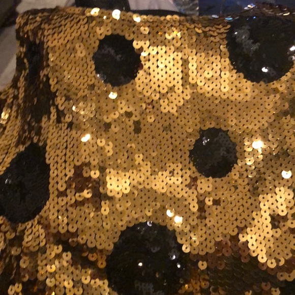 Sequined Strappy Lined Shimmering Tank Top, Sz Large - Picture 4 of 6